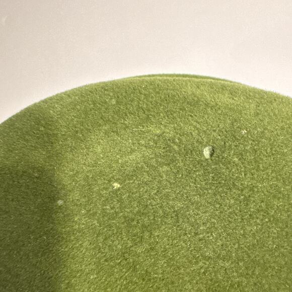 Vintage Olive Green Wool Felt Hat - Orange Feather No Brand - Picture 4 of 5